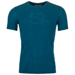 Ortovox 120 Cool Tec Mountain Logo T-Shirt - Merinoshirt